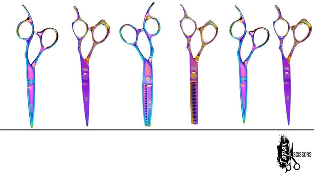 Rainbow Hairdressing Scissors | Rainbow Haircutting Shears - Japan Scissors