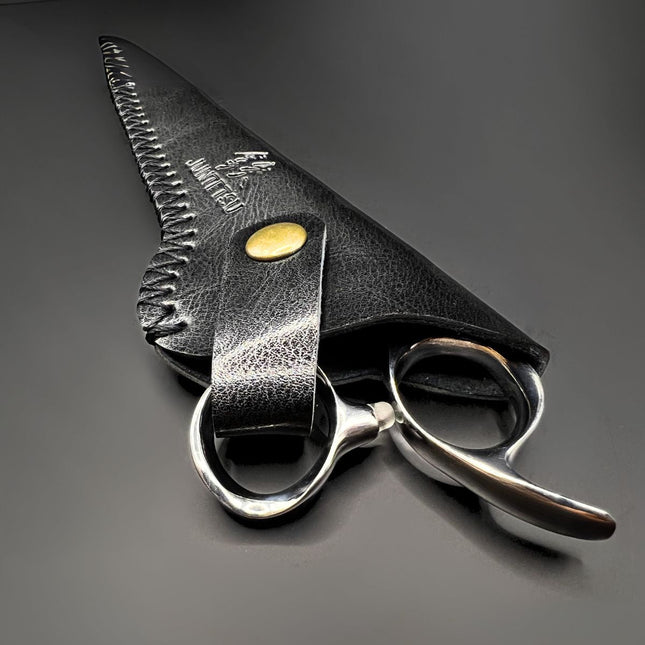 Juntetsu Single Scissor Protector - Classic Black Leather - Japan Scissors